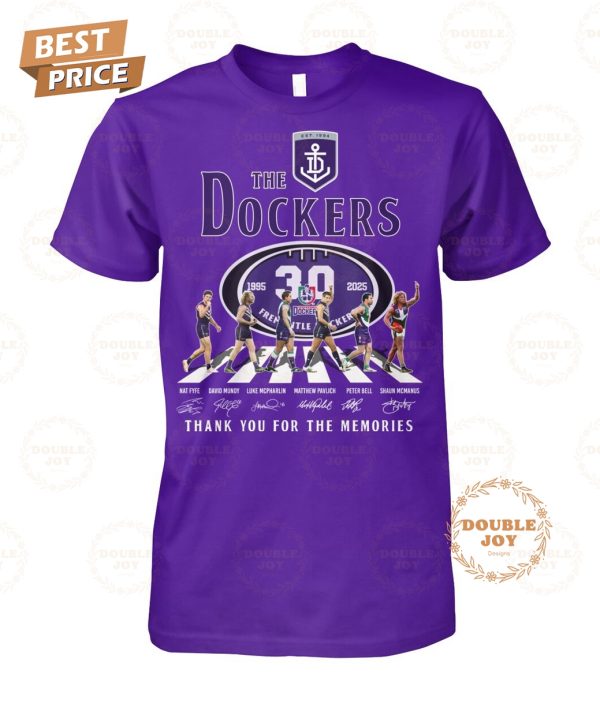 Fremantle Dockers 30th 1995-2025 Thank You For The Memories T-Shirt