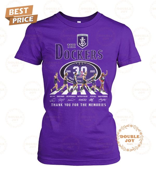 Fremantle Dockers 30th 1995-2025 Thank You For The Memories T-Shirt