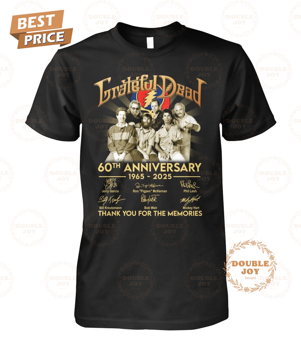 Grateful Dead 60th Anniversary 1965-2025 Thank You For The Memories Limited Edition T-Shirt Grateful Dead 60th Anniversary 1965-2025 Thank You For The Memories Limited Edition T-Shirt