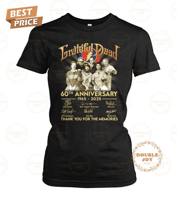 Grateful Dead 60th Anniversary 1965-2025 Thank You For The Memories Limited Edition T-Shirt