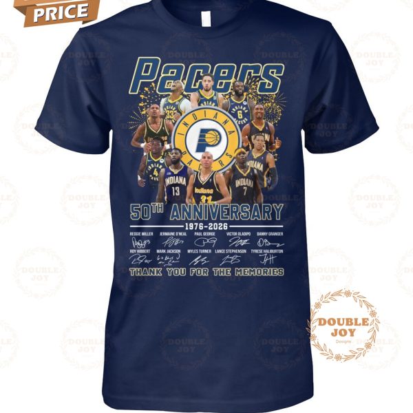 Indiana Pacers 50th Anniversary 1976-2026 Thank You For The Memories T-Shirt