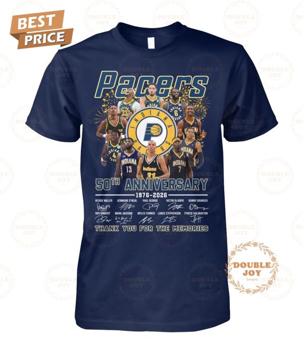 Indiana Pacers 50th Anniversary 1976-2026 Thank You For The Memories T-Shirt