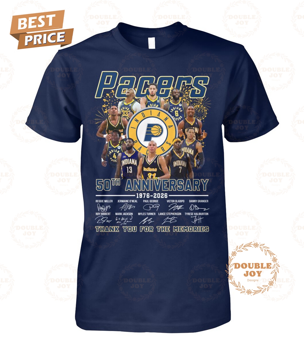 Indiana Pacers 50th Anniversary 1976-2026 Thank You For The Memories T-Shirt Indiana Pacers 50th Anniversary 1976-2026 Thank You For The Memories T-Shirt
