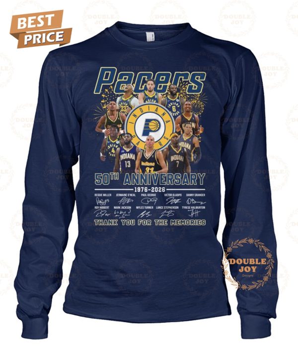 Indiana Pacers 50th Anniversary 1976-2026 Thank You For The Memories T-Shirt