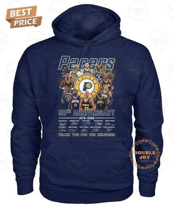Indiana Pacers 50th Anniversary 1976-2026 Thank You For The Memories T-Shirt