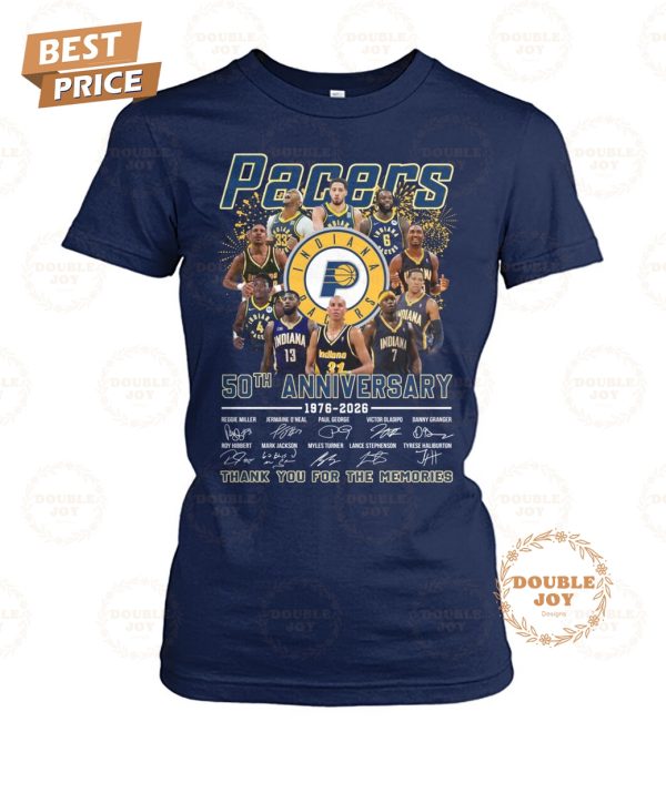 Indiana Pacers 50th Anniversary 1976-2026 Thank You For The Memories T-Shirt