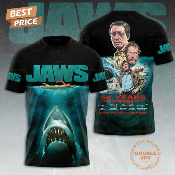 Jaws 50 Years 1975-2025 Thank You For The Memories T-Shirt, Hoodie