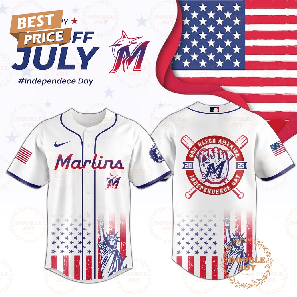 Miami Marlins Happy 4th Off July Day 2025 Limited Edition Baseball Jersey Miami Marlins Happy 4th Off July Day 2025 Limited Edition Baseball Jersey