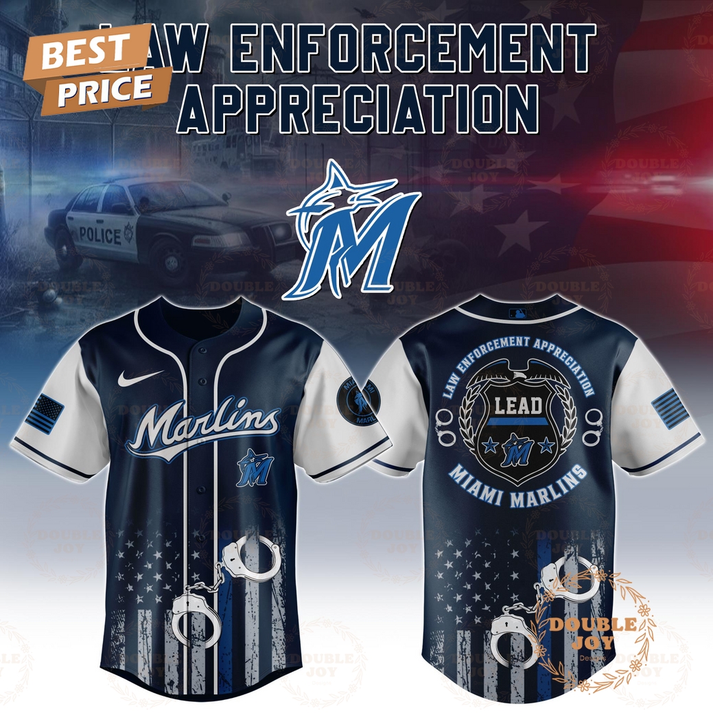 Miami Marlins Law Enforcement Appreciation Day 2025 Special Edition Baseball Jersey Miami Marlins Law Enforcement Appreciation Day 2025 Special Edition Baseball Jersey