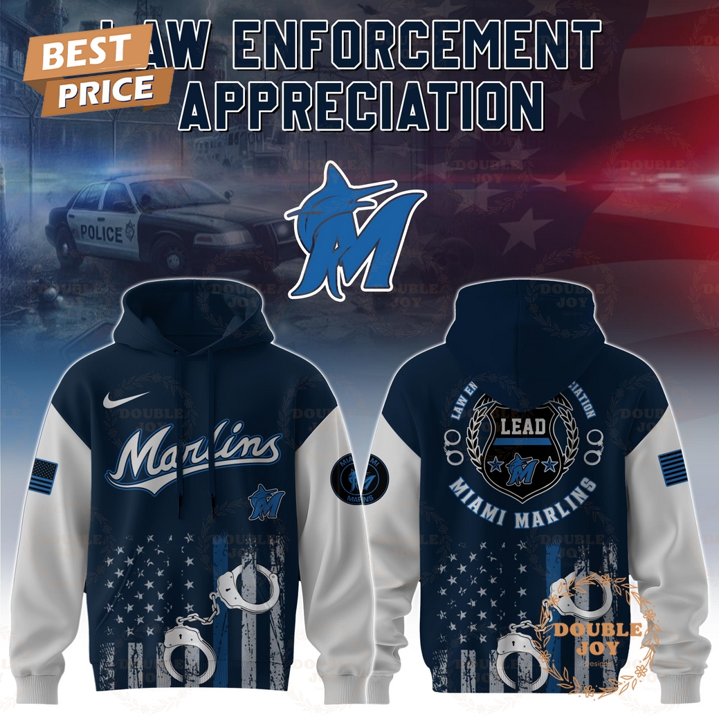 Miami Marlins Law Enforcement Appreciation Day 2025 Special Edition Hoodie Miami Marlins Law Enforcement Appreciation Day 2025 Special Edition Hoodie