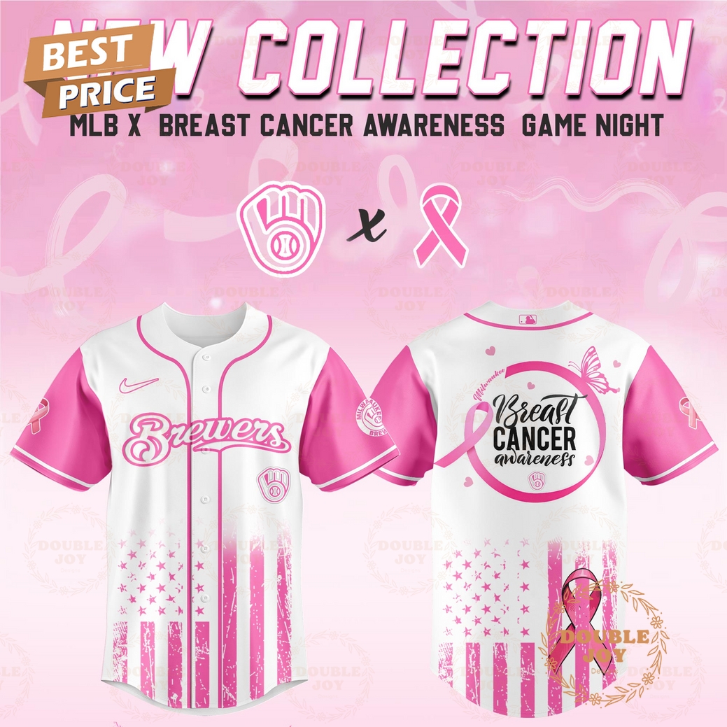 Milwaukee Brewers 2025 Breast Cancer Awareness Game Night Special Edition Baseball Jersey Milwaukee Brewers 2025 Breast Cancer Awareness Game Night Special Edition Baseball Jersey