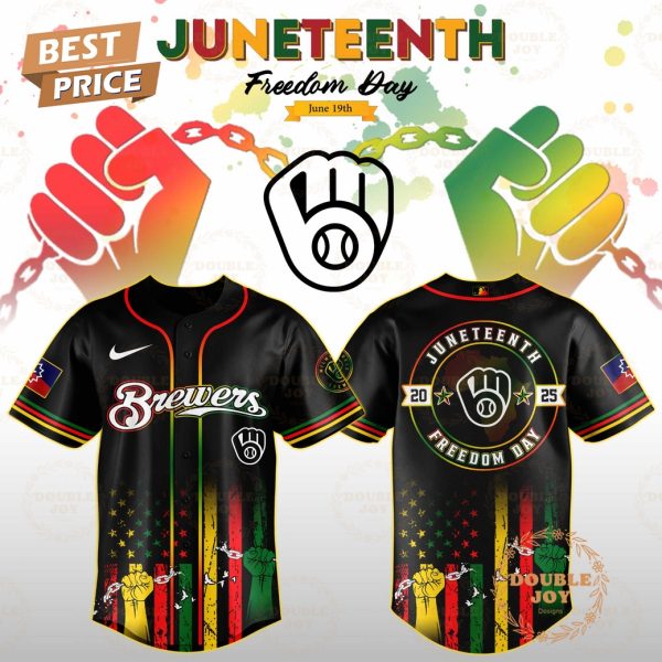 Milwaukee Brewers Juneteenth Freedom Day 2025 Special Edition Baseball Jersey