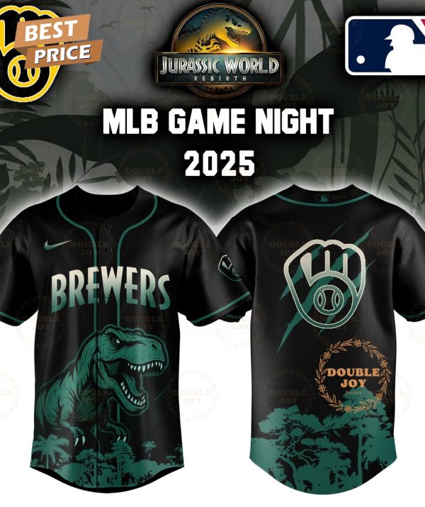 Milwaukee Brewers Jurassic World Rebirth Game Night 2025 Special Edition Baseball Jersey