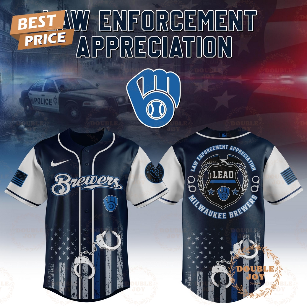 Milwaukee Brewers Law Enforcement Appreciation Day 2025 Special Edition Baseball Jersey Milwaukee Brewers Law Enforcement Appreciation Day 2025 Special Edition Baseball Jersey