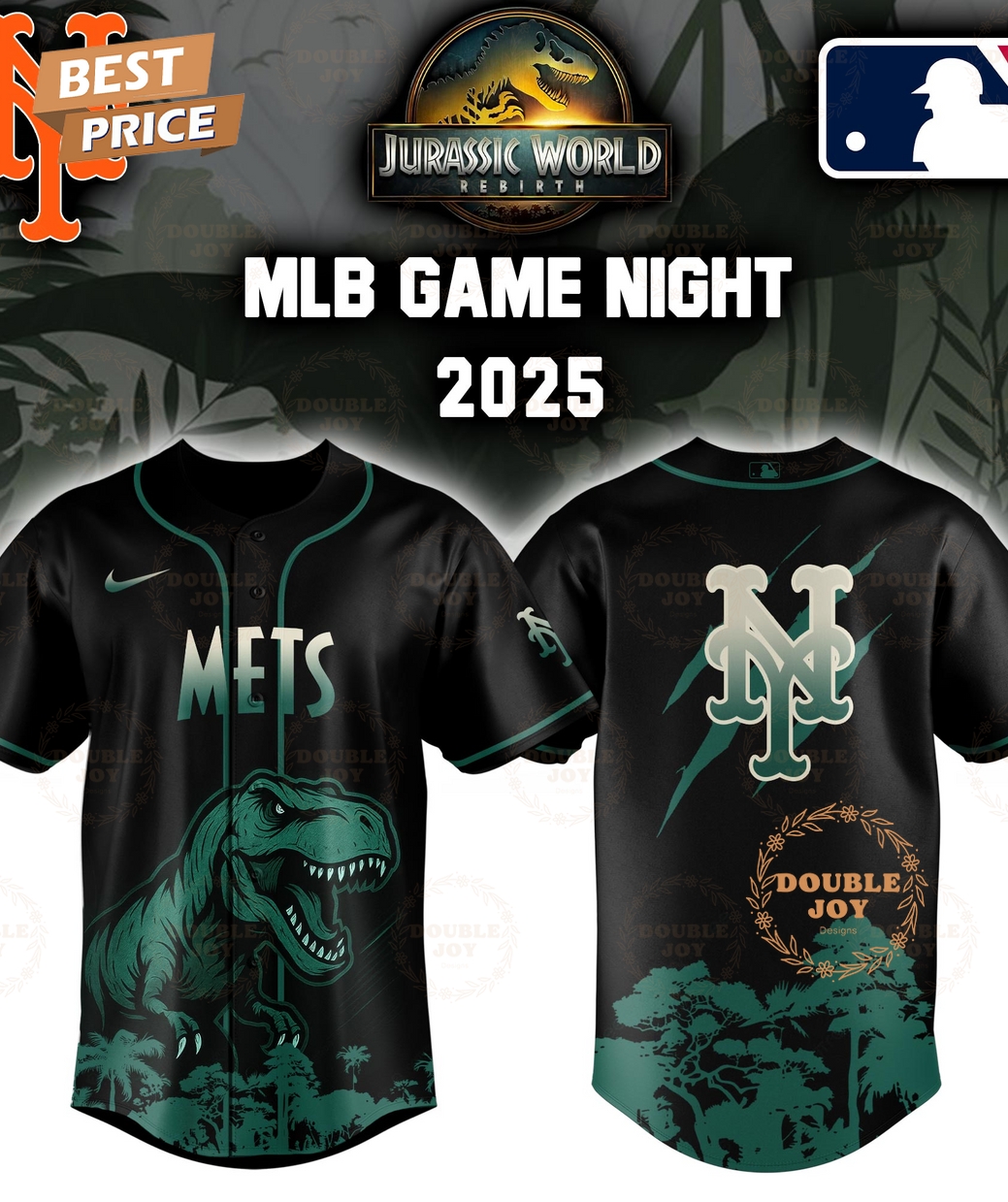 New York Mets Jurassic World Rebirth Game Night 2025 Special Edition Baseball Jersey New York Mets Jurassic World Rebirth Game Night 2025 Special Edition Baseball Jersey