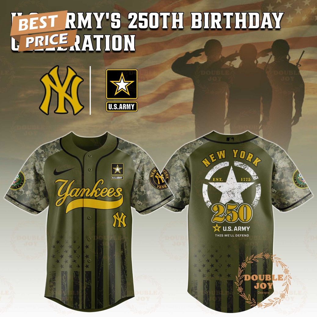 New York Yankees U.S. Army's 250th Limited Edition Baseball Jersey New York Yankees U.S. Army's 250th Limited Edition Baseball Jersey