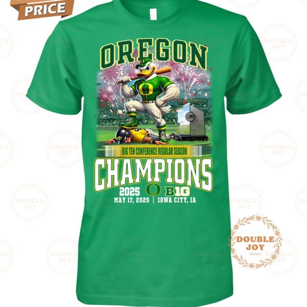 Oregon Ducks Big Ten Conference Regular Season Champions 2025 T-Shirt