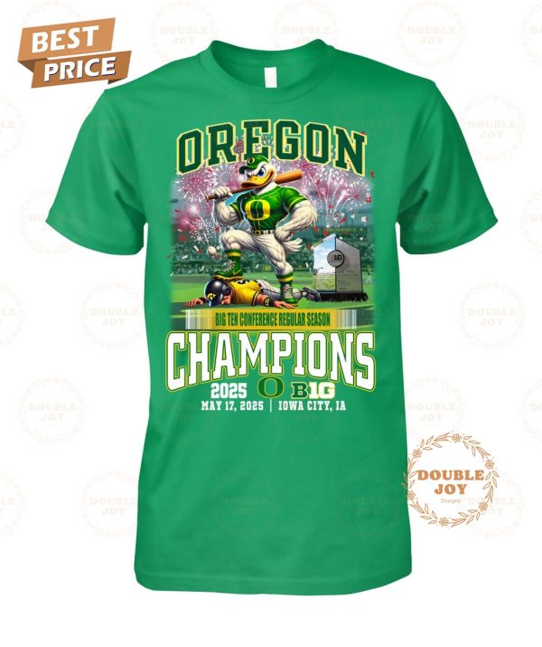 Oregon Ducks Big Ten Conference Regular Season Champions 2025 T-Shirt
