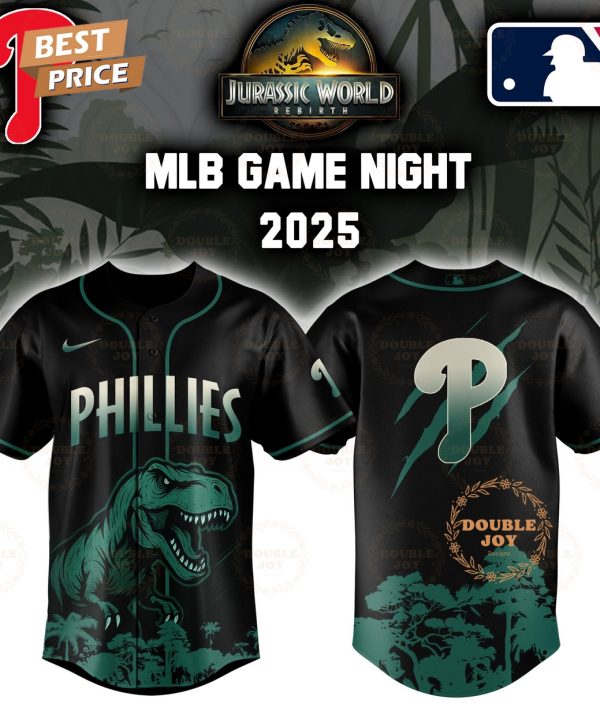 Philadelphia Phillies Jurassic World Rebirth Game Night 2025 Special Edition Baseball Jersey