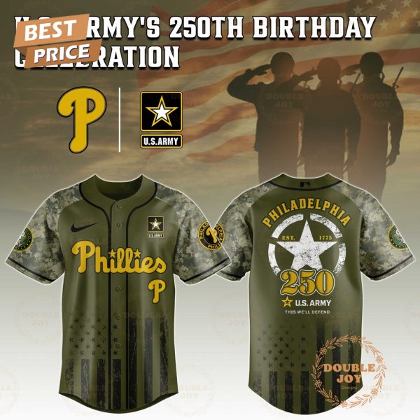 Philadelphia Phillies U.S. Army’s 250th Limited Edition Baseball Jersey