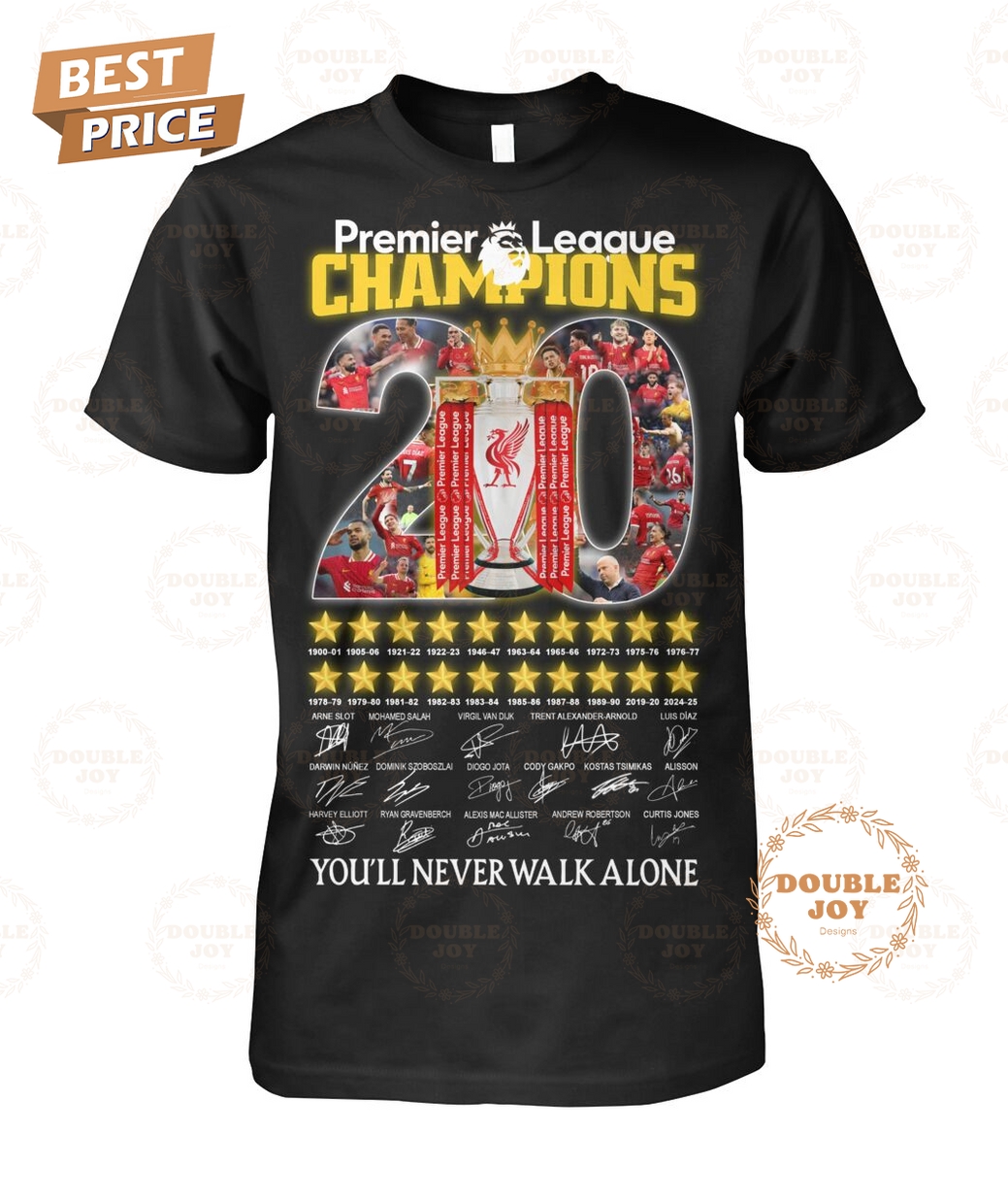 Premier League Champions 2025 Liverpool You'll Never Walk Alone T-Shirt Premier League Champions 2025 Liverpool You'll Never Walk Alone T-Shirt
