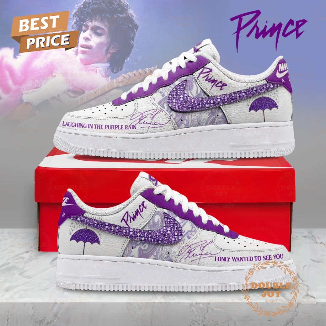 Prince Laughing In The Purple Rain 2025 Limited Edition Air Force 1 Sneakers Prince Laughing In The Purple Rain 2025 Limited Edition Air Force 1 Sneakers