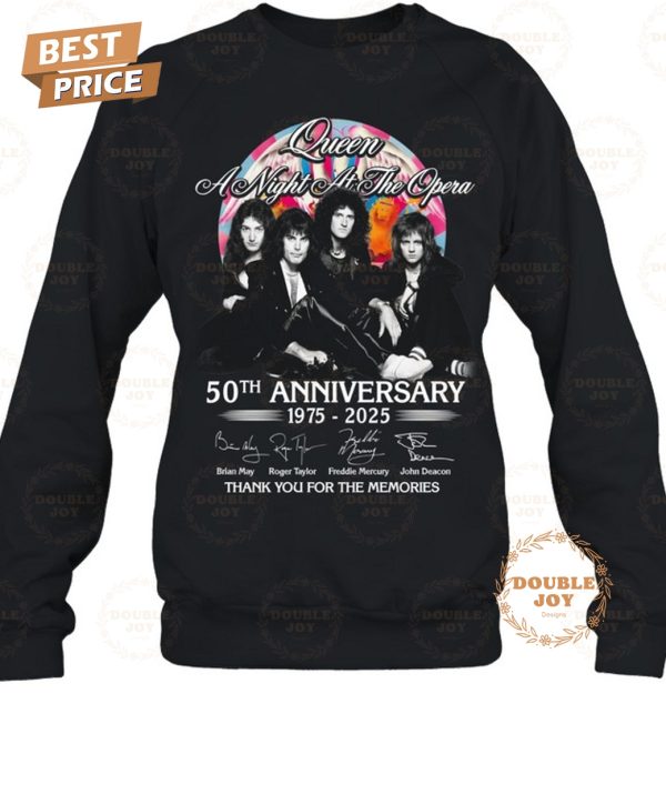 Queen A Night At The Opera 50th Anniversary 1975-2025 Thank You For The Memories 2D T-Shirt