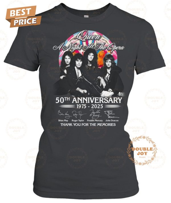 Queen A Night At The Opera 50th Anniversary 1975-2025 Thank You For The Memories 2D T-Shirt