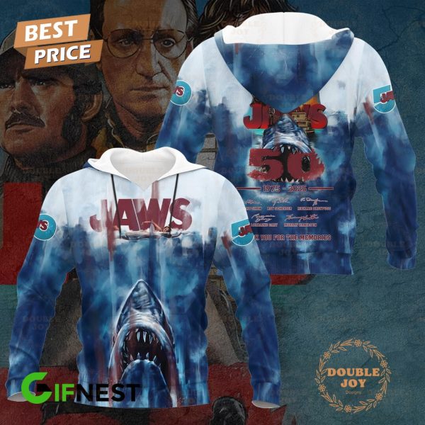 Jaws 50th 1975-2025 Thank You For The Memories T-Shirt, Hoodie