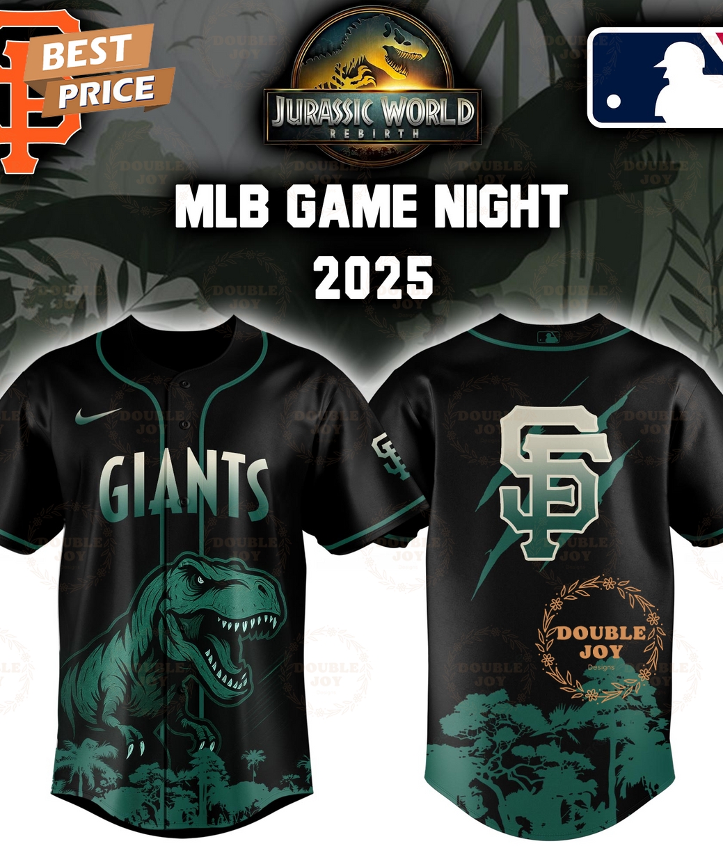 San Francisco Giants Jurassic World Rebirth Game Night 2025 Special Edition Baseball Jersey San Francisco Giants Jurassic World Rebirth Game Night 2025 Special Edition Baseball Jersey