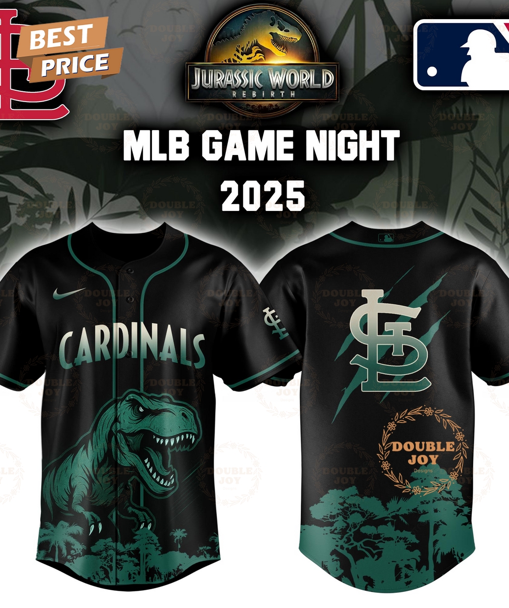 St.Louis Cardinals Jurassic World Rebirth Game Night 2025 Special Edition Baseball Jersey St.Louis Cardinals Jurassic World Rebirth Game Night 2025 Special Edition Baseball Jersey