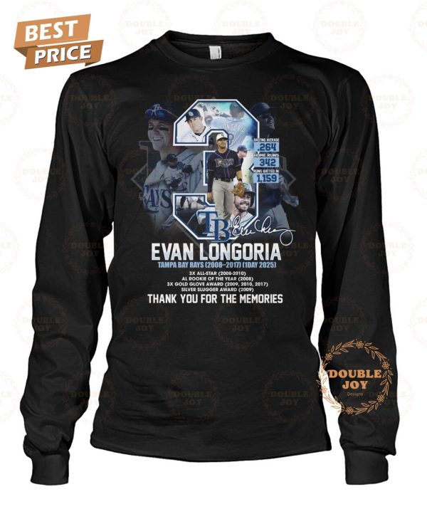 Tampa Bay Rays x Evan Longoria Thank You For The Memories Limited Edition T-Shirt