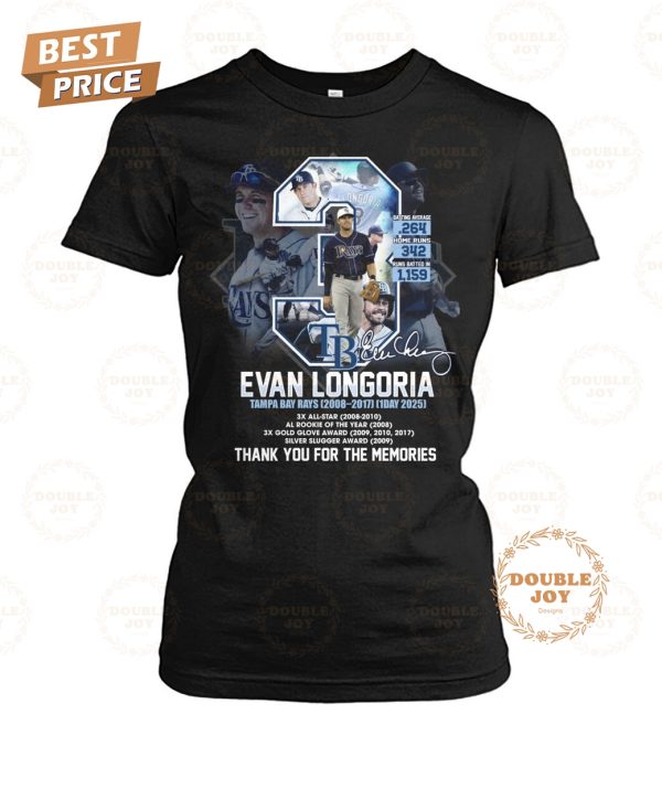 Tampa Bay Rays x Evan Longoria Thank You For The Memories Limited Edition T-Shirt