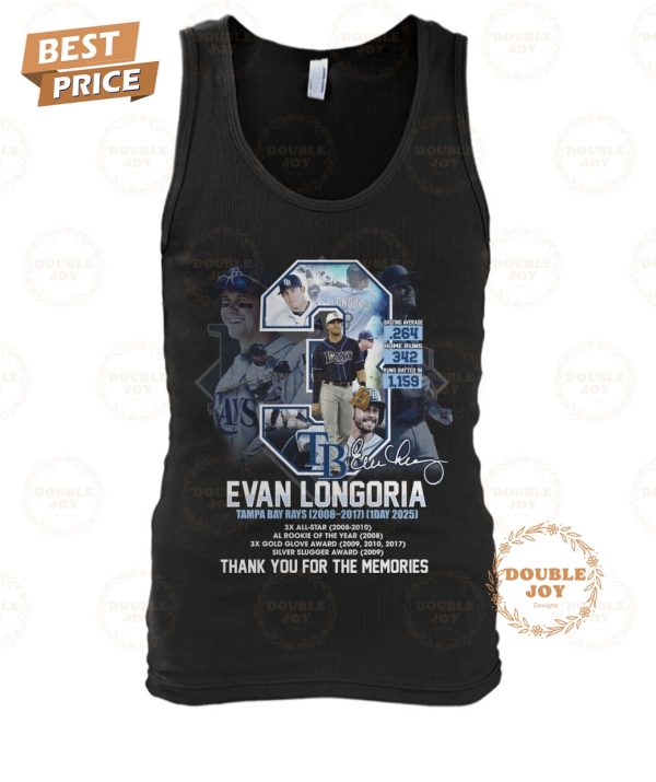 Tampa Bay Rays x Evan Longoria Thank You For The Memories Limited Edition T-Shirt