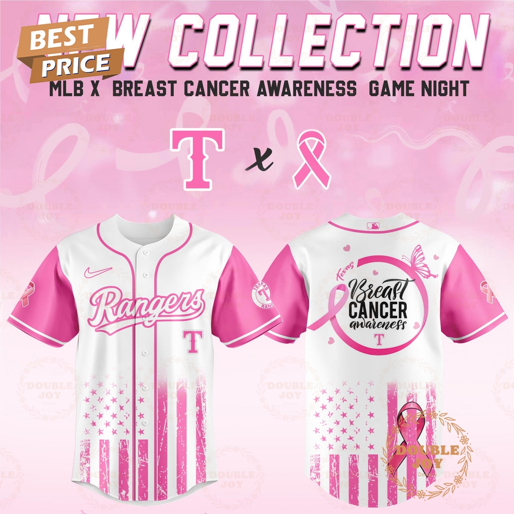 Texas Rangers 2025 Breast Cancer Awareness Game Night Special Edition Baseball Jersey Texas Rangers 2025 Breast Cancer Awareness Game Night Special Edition Baseball Jersey