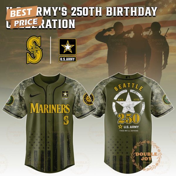 Seattle Mariners U.S. Army’s 250th Limited Edition Baseball Jersey