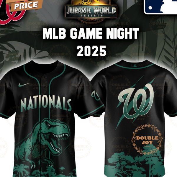 Washington Nationals Jurassic World Rebirth Game Night 2025 Special Edition Baseball Jersey