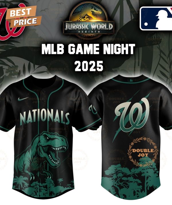 Washington Nationals Jurassic World Rebirth Game Night 2025 Special Edition Baseball Jersey