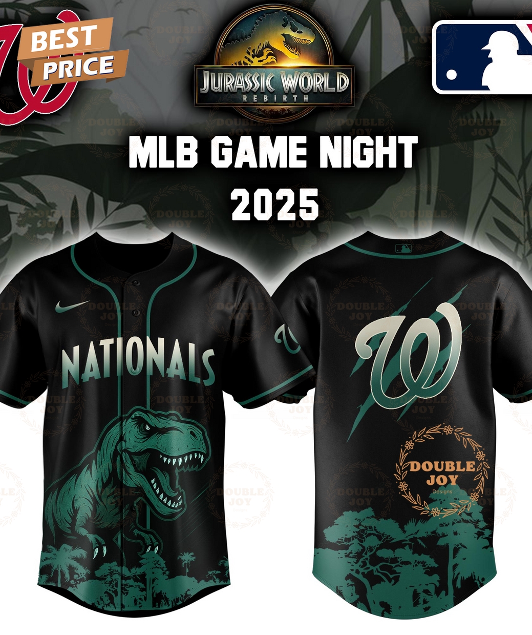 Washington Nationals Jurassic World Rebirth Game Night 2025 Special Edition Baseball Jersey Washington Nationals Jurassic World Rebirth Game Night 2025 Special Edition Baseball Jersey