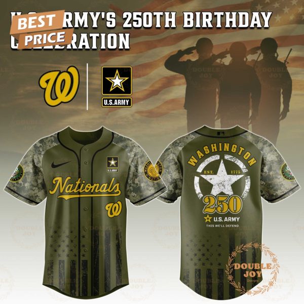 Washington Nationals U.S. Army’s 250th Limited Edition Baseball Jersey
