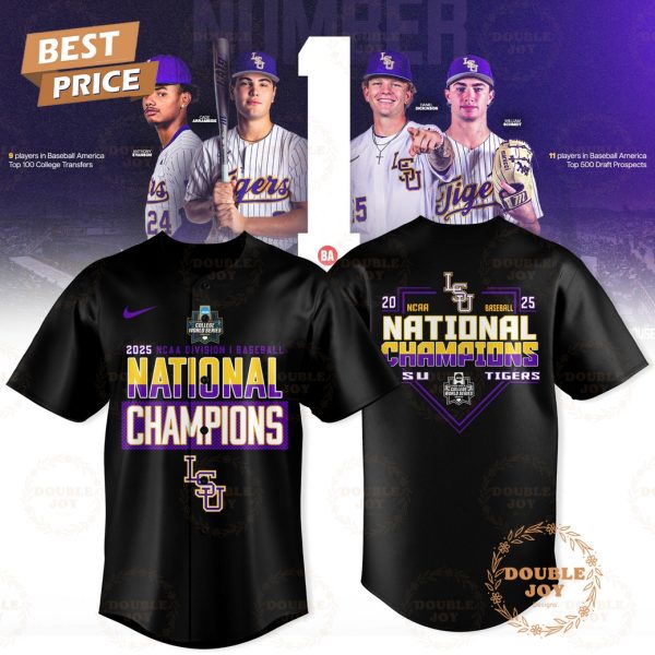 20 NCAA Baseball National Champions LSU Tigers 25 Baseball Jersey