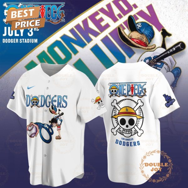 Los Angeles Dodgers 2025 One Piece Luffy Limited Edition Hoodie – White