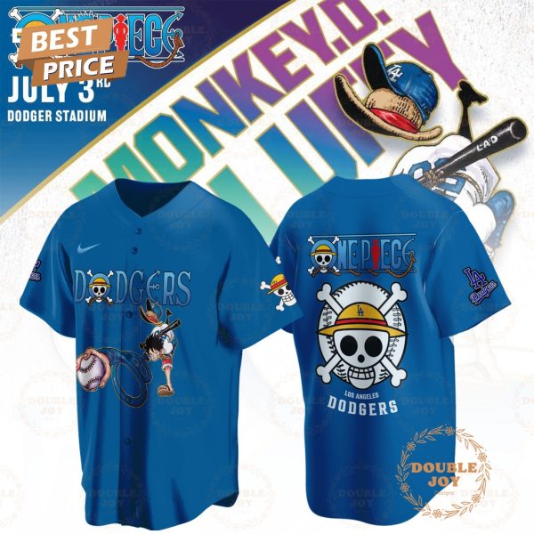 Los Angeles Dodgers 2025 One Piece Luffy Limited Edition Hoodie – Blue