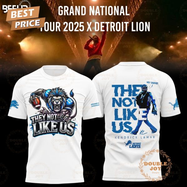 They Not Like Us Tour 2025 Detroit Lions Limited Edition Hoodie – White