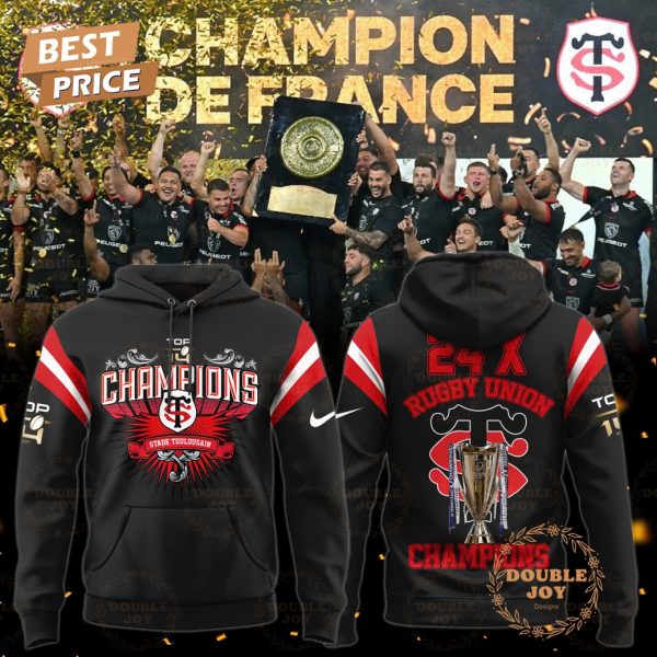Stade Toulousain 24X Rugby Union Champions 2025 Hoodie