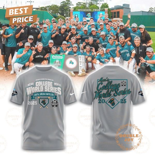 Coastal Carolina Chanticleers NCAA Men’s College World Series 2025 Limited Edition Hoodie – Grey