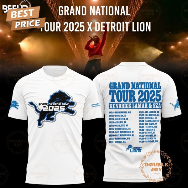 Detroit Lions Grand National Tour 2025 Limited Edition Hoodie – White