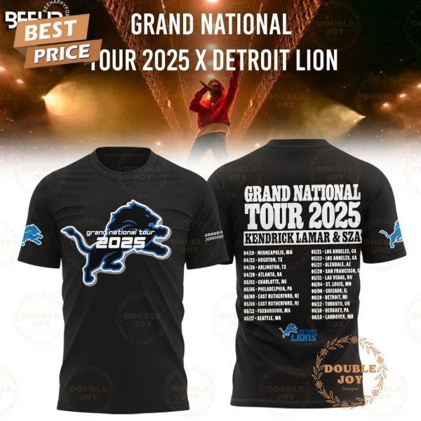 Detroit Lions Grand National Tour 2025 Limited Edition Hoodie – Black