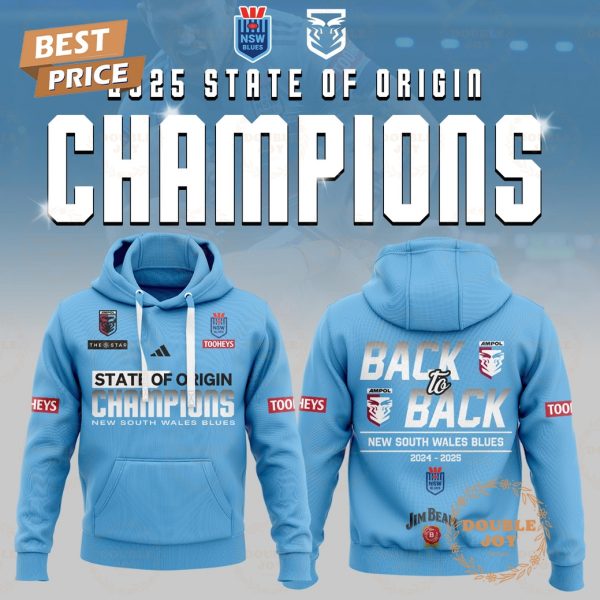 Back To Black New South Wales Blues 2024-2025 State Of Origin Champions Hoodie