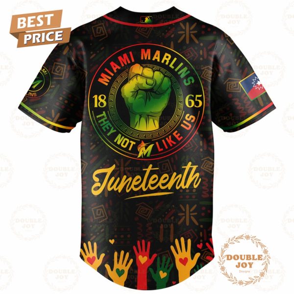 Miami Marlins Happy Juneteenth They Not Like Us Limited Edition Baseball Jersey
